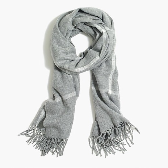 šHPš J Crew Heather Dusk Ivory Plaid Scarf